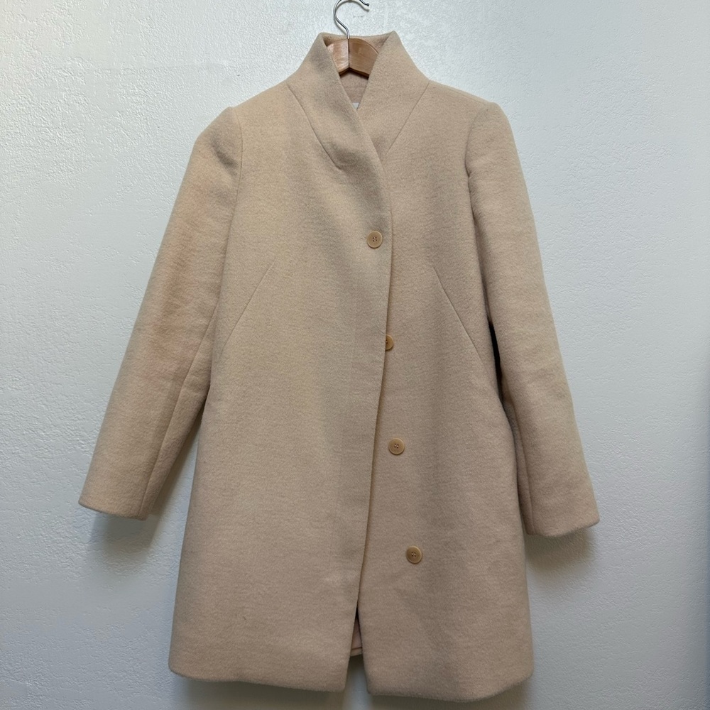 OAK + FORT Cream Women's Wool Blend Coat/Jacket
